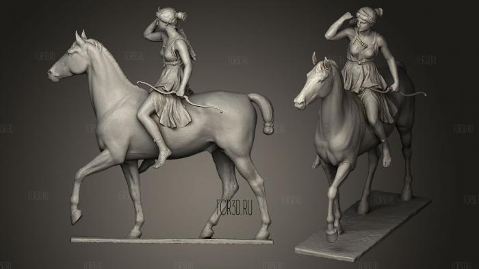 Diana zu Pferd stl model for CNC